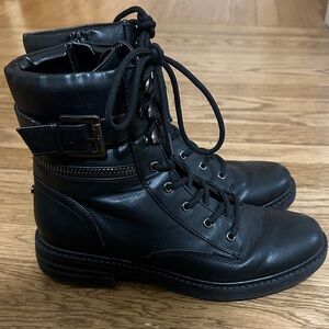 Women’s Guess Black Lace-Up Combat Boots